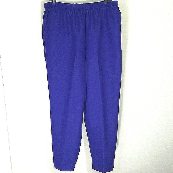 Dress Pants high waist rise straight leg stretch pockets Purple Comfortable EUC - Picture 1 of 7